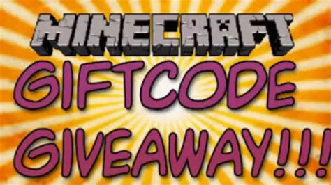 minecraft giveaway code.
